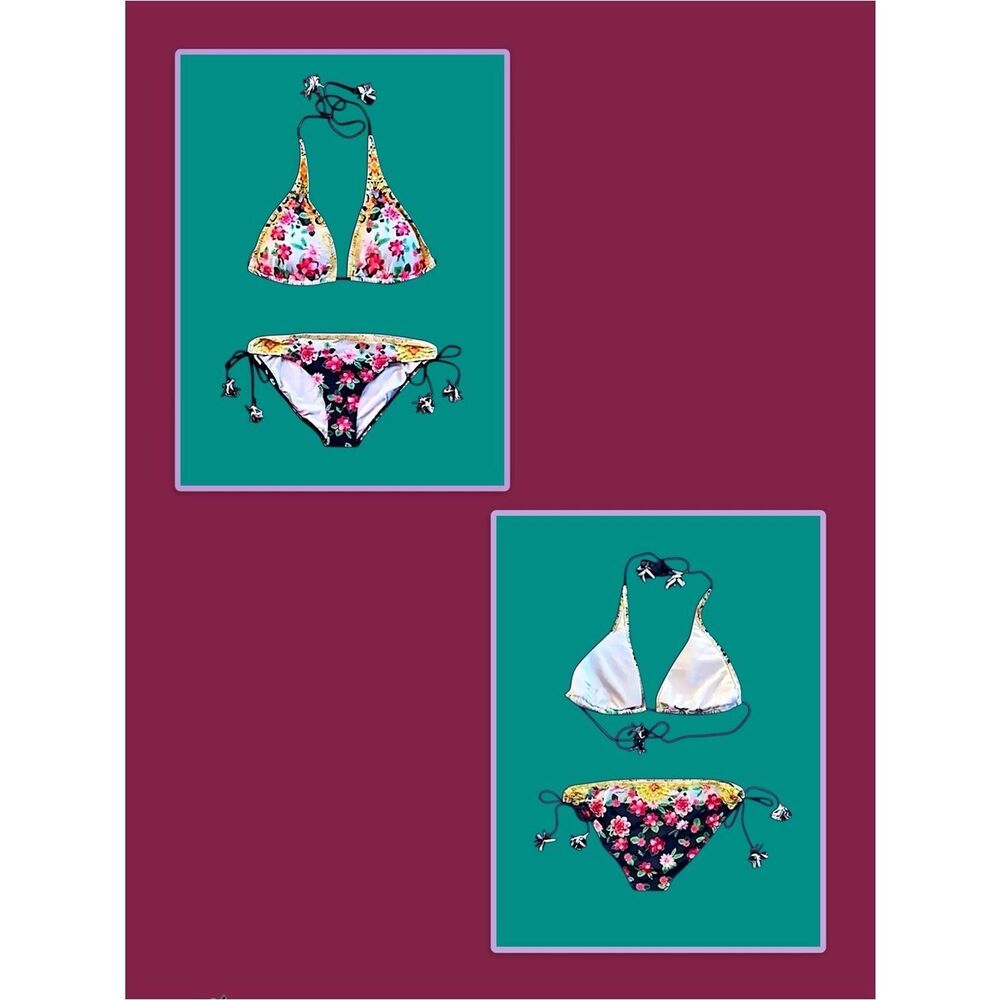 Johnny Was Raina Tassel String Bikini Set XL - Picture 9 of 12